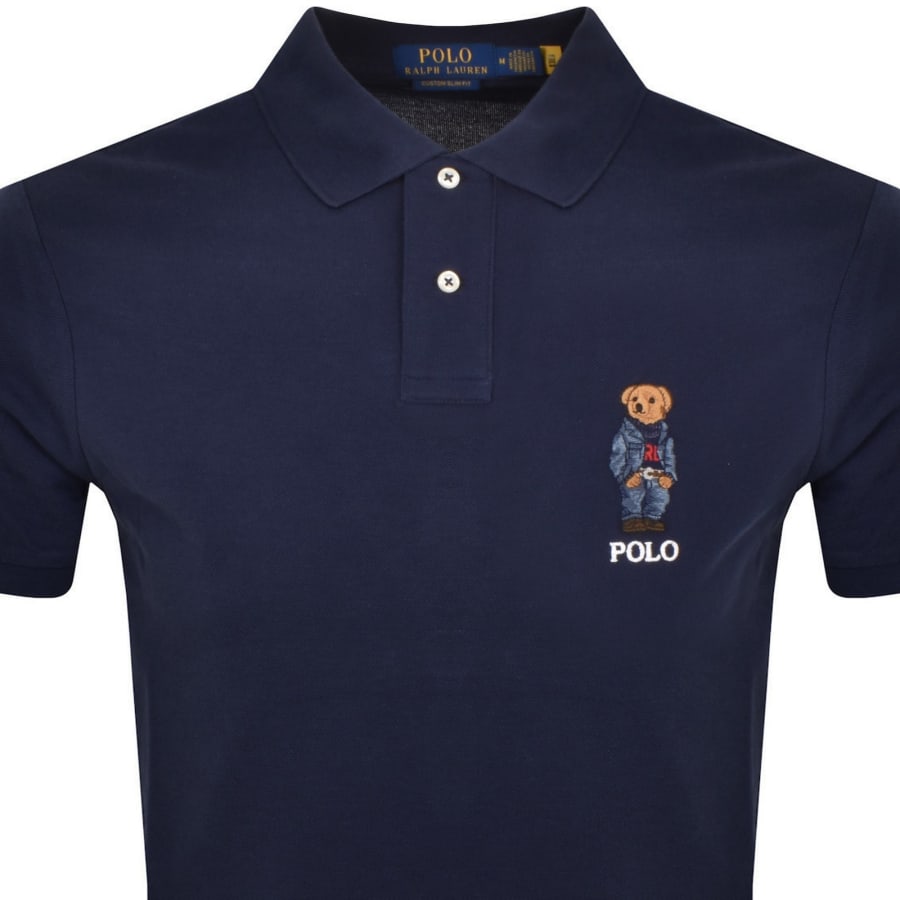 Ralph Lauren Custom Slim Fit Polo T Shirt Navy Mainline Menswear Sweden